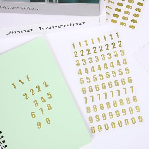 10 Sheets Mini Gold Number Stickers 0-9 Small Gold Glitter Self Adhesive Number Stickers for Scrapbooks Gift Decoration Cards Phone Case Craft in Saudi Arabia