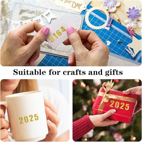 10 Sheets Mini Gold Number Stickers 0-9 Small Gold Glitter Self Adhesive Number Stickers for Scrapbooks Gift Decoration Cards Phone Case Craft in Saudi Arabia