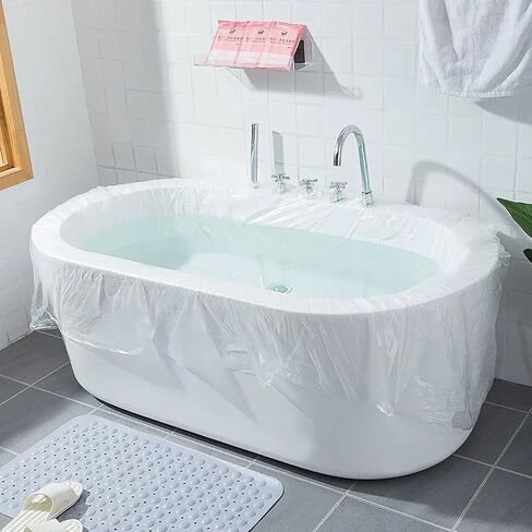 1 Pack Disposable Bathtub Cover Liner, Portable Bathtub Liners, Large Bathtub Liner Plastic Bag Individual Pack Bathtub Liner for Travel, Salon, Household and Hotel Bath Tubs (102 x47 Inch) in Saudi Arabia