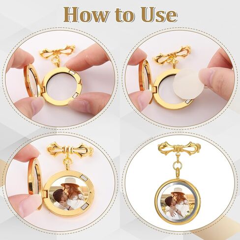 Wedding Bouquet Photo Charms Bouquet Charms for Wedding Memory Bridal bridegroom Charm DIY Pin Brooch Making Kit Round Picture Charm for Memory Friend Graduation Gift in Saudi Arabia