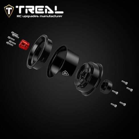 TREAL 1.9 Beadlock Wheels(4) Vintage Classic Wagon Scale Wheel CNC Machined Upgrades for 1/10 Crawlers RC-VTE10(Black) in Saudi Arabia