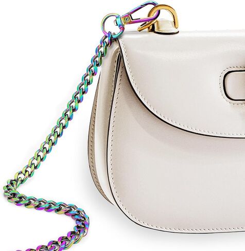 Rainbow Metal Wallet Chain Strap, 23.6 Inch Colorful Replacement Crossbody Shoulder Bag Chain with Sturdy Buckle, Durable Fashion Accessory for Handbags & DIY Women's Wallets in Kuwait