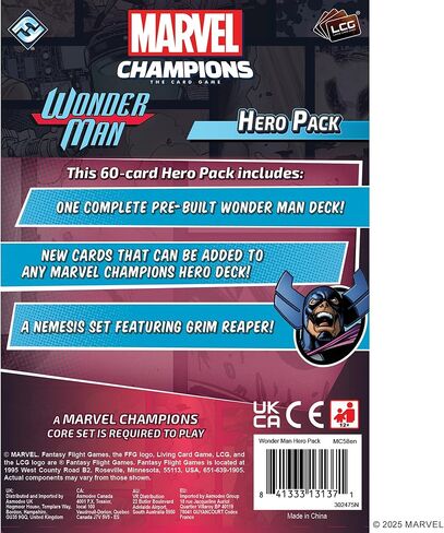 Asmodee Marvel Champions The Card Game Wonder Man Hero Pack - Cooperative Strategy Game for Kids & Adults, Ages 14+, 1-4 Players, 45-90 Min Playtime in Saudi Arabia