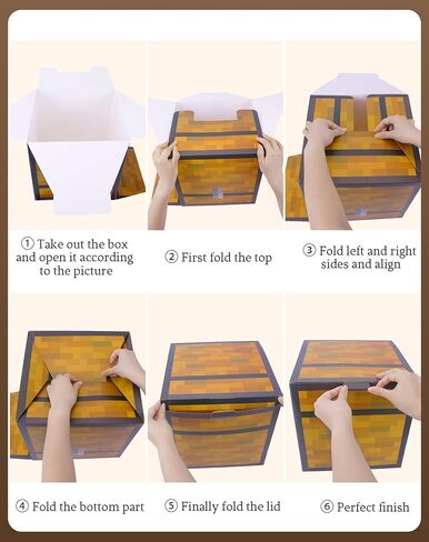 HOMEZZO 6 Pcs Video Game Party Favors Boxes, 11.8 Inch Large Pixel Treat Boxes, Pixel Video Game Birthday Decorations in Kuwait