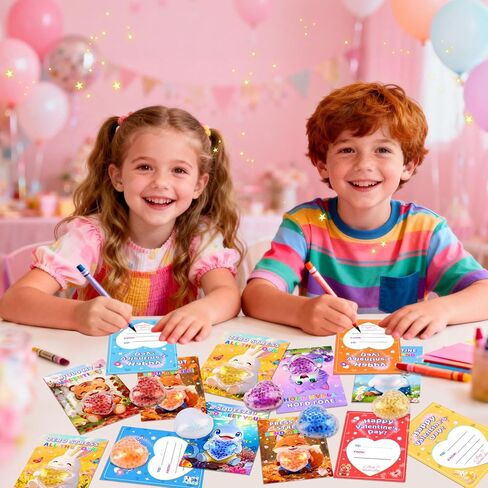 بطاقات عيد الحب من كريولبو لمدرسة الأطفال - كرات ضغط القلب، هدايا عيد الحب للأطفال في الفصل الدراسي مع بطاقات تهنئة للأطفال - ألعاب تخفيف التوتر لحفلات عيد الحب، 24 حزمة in Kuwait