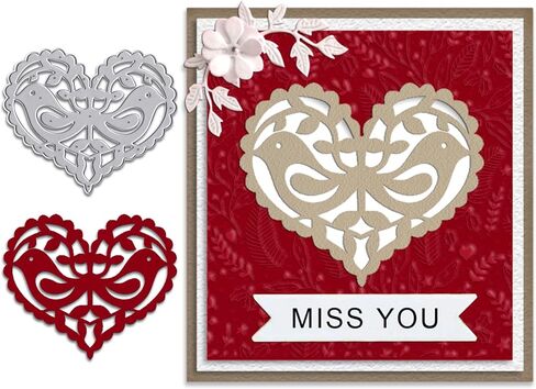 Valentines Love Metal Cutting Dies for Card Making, Cupid Love Rose Background Die Cuts Carbon Steel Embossing Stencil Template Cutting Tools for DIY Scrapbooking Paper Card Photo Album Supplies in Saudi Arabia