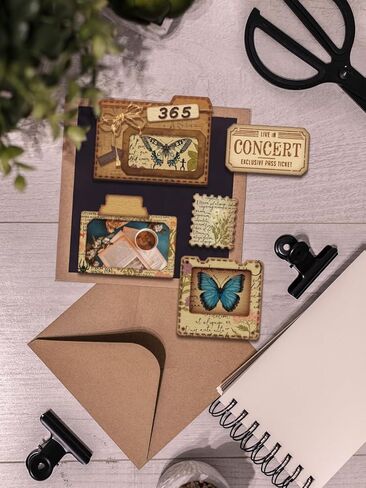 1Pc Folders Slides Postage Stamp Cut Dies, Folder Theme Carbon Steel Cutting Dies Stencils for DIY Scrapbooking Journal Photo Album Decorative Embossing Paper Card Crafts Supply, 110x136x0.8mm in Saudi Arabia
