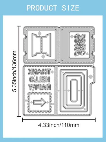 1Pc Folders Slides Postage Stamp Cut Dies, Folder Theme Carbon Steel Cutting Dies Stencils for DIY Scrapbooking Journal Photo Album Decorative Embossing Paper Card Crafts Supply, 110x136x0.8mm in Saudi Arabia