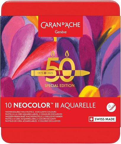Caran d'Ache Box of 10 NEOCOLOR™ II Aquarelle Pastels 50 Years POP – Special Edition in Saudi Arabia