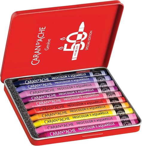 Caran d'Ache Box of 10 NEOCOLOR™ II Aquarelle Pastels 50 Years POP – Special Edition in Saudi Arabia