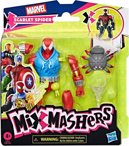 SPIDER-MAN MixMashers Marvel Scarlet Spider Custom Mix-and-Match Action Figure & Accessories, 5-Inch-Scale (12 cm) Super Hero Toys for Kids Ages 4+ in Saudi Arabia