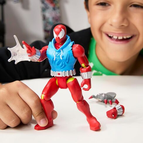 SPIDER-MAN MixMashers Marvel Scarlet Spider Custom Mix-and-Match Action Figure & Accessories, 5-Inch-Scale (12 cm) Super Hero Toys for Kids Ages 4+ in Saudi Arabia