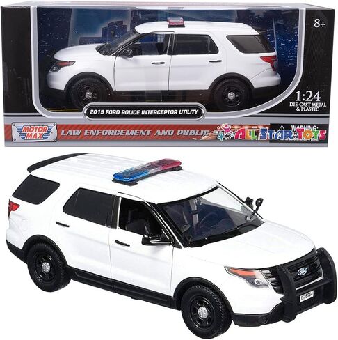 Motormax Motor Max DIECAST 1:24 W/B - 2015 Ford Police Interceptor Utility with Light BAR (White) 76959 in Saudi Arabia