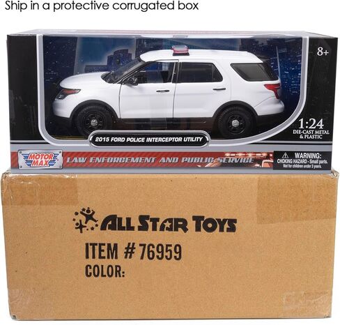 Motormax Motor Max DIECAST 1:24 W/B - 2015 Ford Police Interceptor Utility with Light BAR (White) 76959 in Saudi Arabia