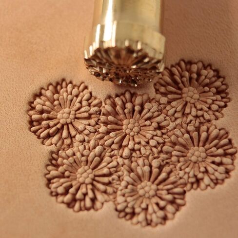 DandS ltd Leather Stamp Tool, Aster Flower, Professional Steel Craft Tool for Leatherworking, Embossing, Carving & Stamping Leather Projects, Belts Wallets & DIY Projects Compatible with Mallet #446 in Saudi Arabia