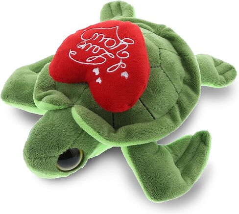 DolliBu I Love You Valentine Plush Big Eye Sea Turtle - Cute Turtle Stuffed Animal with Red Heart and Name Personalization Gift for Valentines Day, Birthday, Anniversary, Romantic Date - 6 Inches in Saudi Arabia