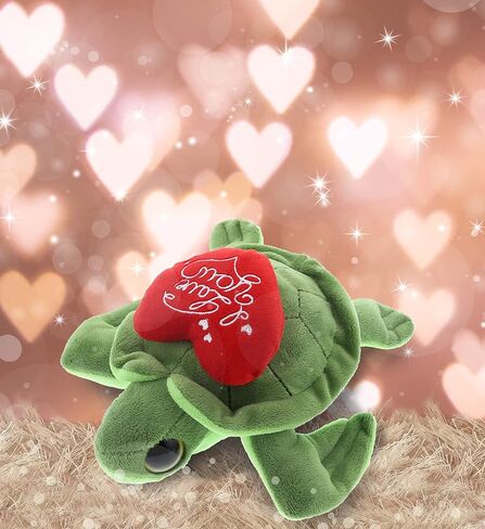 DolliBu I Love You Valentine Plush Big Eye Sea Turtle - Cute Turtle Stuffed Animal with Red Heart and Name Personalization Gift for Valentines Day, Birthday, Anniversary, Romantic Date - 6 Inches in Saudi Arabia