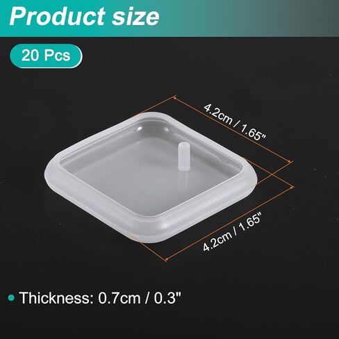 uxcell 20 Pcs Square Resin Keychain Moulds, Silicone Epoxy Mould Kit with Hole for Pendant Keychains Ornament Jewelry Art Crafts Making DIY Crafts, White in Saudi Arabia