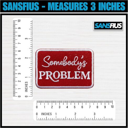 Somebody's Problem Red Patch, Sassy Western Size 3 Inches Iron On Embroidery Patches for Hats Clothes Backpacks Jeans, Funny Girly DIY Sew On Patches, Fabric Patches, Gift for Boy Girl Adult in Saudi Arabia