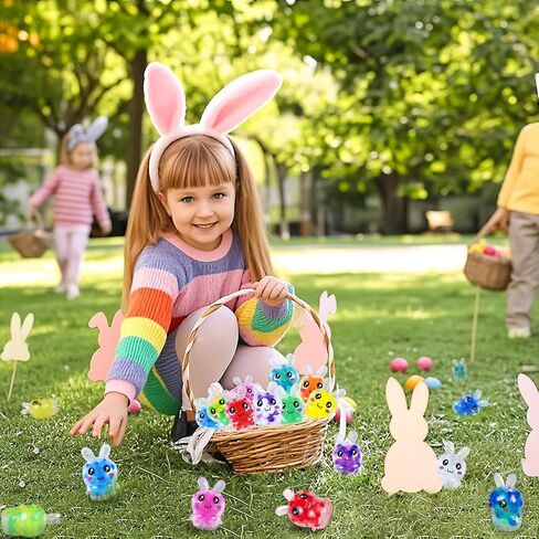 Easter Bunny Stress Balls Egg Fillers, 12 Pcs Mini Bunny Squishies Toys, Easter Basket Stuffers Squishy Fidget Sensory Toy for Kids Girls Boys Teens Adult Classroom Prize Gift Party Favors Supplies in Saudi Arabia