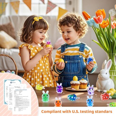 Easter Bunny Stress Balls Egg Fillers, 12 Pcs Mini Bunny Squishies Toys, Easter Basket Stuffers Squishy Fidget Sensory Toy for Kids Girls Boys Teens Adult Classroom Prize Gift Party Favors Supplies in Saudi Arabia