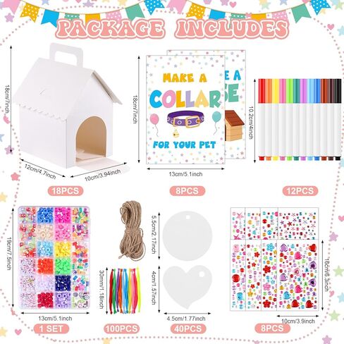 Aoriher 181 Pcs Adopt a Puppy Include 18 White Dog House Boxes with Holes Adoption Sign Make a Collar for Your Pet Decorate a House for Your Pet and More for Dog Party Supplies in Saudi Arabia