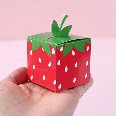 24 Pcs Strawberry Gift Candy Boxes Cute Fruit Strawberry Party Candy Treat Box for Summer Themed Birthday Party in Saudi Arabia