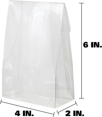 Hampton Distribution 12 Pack Clear Favor Boxes, 4 x 2 x 6 Inches, Transparent Plastic Gift Boxes For Wedding, Baby Shower, Chocolate, Cookies, Candy, Treats in Saudi Arabia