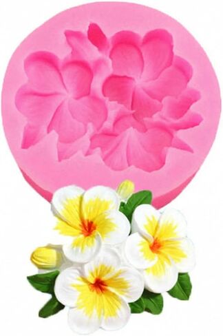 silicone molds for resin, Pink Plumeria Flower Craft Mold with Flexible Petal Detail, Easy Release for Pendants Key Tags Cabochons, 1 Piece in Saudi Arabia