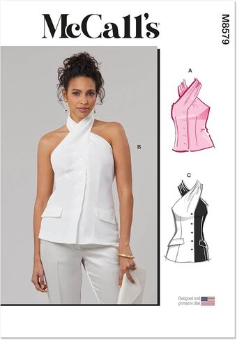 McCall's M8579K5 Misses' Vest Style Halter Top Sewing Pattern Packet, Design Code M8579, Sizes 8-10-12-14-16 in Saudi Arabia