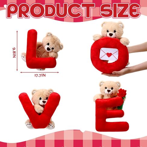 Jenaai 4 Pcs Valentine Teddy Bear Gifts 10" Stuffed Love Teddy Bear Plush Table Decoration, Romantic Stuffed Animals Cute Plush Gift for Girlfriend Couples, Valentine Galentines Wedding Party Decor in Saudi Arabia