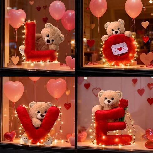 Jenaai 4 Pcs Valentine Teddy Bear Gifts 10" Stuffed Love Teddy Bear Plush Table Decoration, Romantic Stuffed Animals Cute Plush Gift for Girlfriend Couples, Valentine Galentines Wedding Party Decor in Saudi Arabia