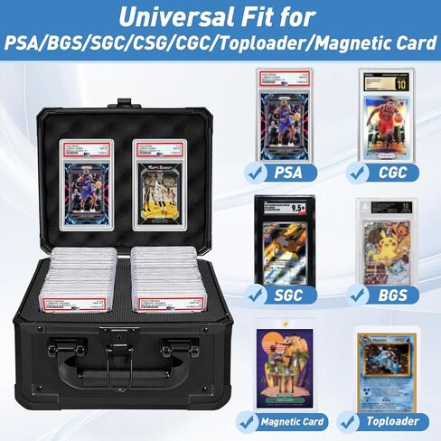 صندوق تخزين البطاقات المتدرجة، حافظة بطاقات متدرجة من PSA للبطاقات المتدرجة، البطاقات الرياضية، حامل حافظة بطاقات تجارة البيسبول يناسب PSA، CSG، BGS in Kuwait