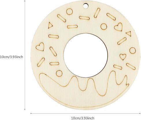 30 Pack 4 Inch Wood Donuts Cutouts Unfinished Wooden Snack Donuts Hanging Ornaments DIY Snack Donuts Craft Gift Tags for Home Party Decoration Craft Project in Saudi Arabia