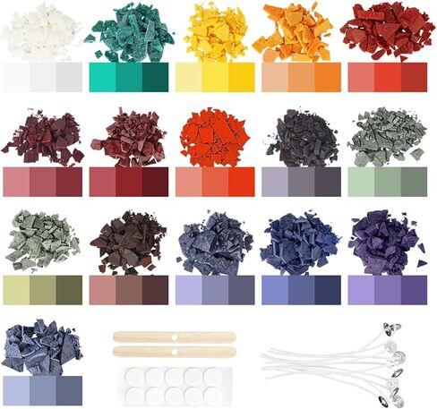 Candle Dye for Candle Making -16 Colors Candle Making Supplies for Soy Candle Making Kits DIY Candle Wax, Highly Concentrated Candle Chips Colors in Saudi Arabia