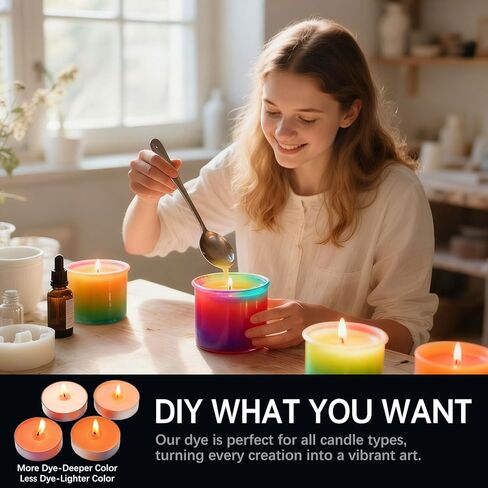 Candle Dye for Candle Making -16 Colors Candle Making Supplies for Soy Candle Making Kits DIY Candle Wax, Highly Concentrated Candle Chips Colors in Saudi Arabia