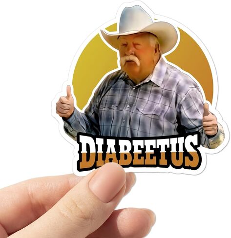 Diabeetus Wilford Brimley Sticker for Cars, Trucks, laptops, drinkware. Diabetes, Diabeetis Meme in Saudi Arabia
