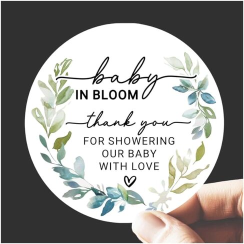 120 x Baby in Bloom Stickers – Wildflower Baby Shower Favor Labels for Party Bags and Gifts – Round Floral Thank You Stickers – 1.6 Inch (Baby) in Saudi Arabia
