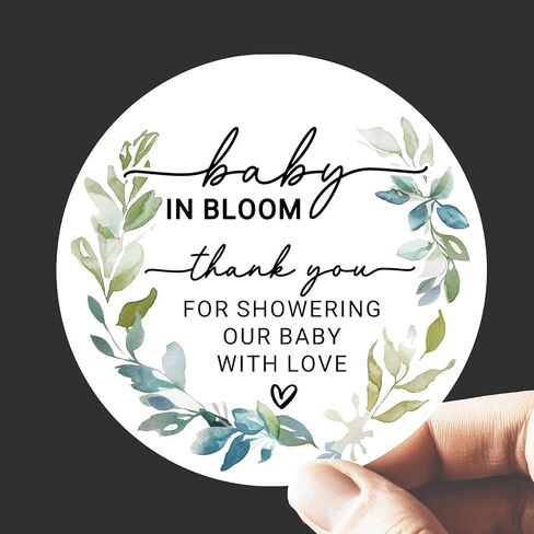 120 x Baby in Bloom Stickers – Wildflower Baby Shower Favor Labels for Party Bags and Gifts – Round Floral Thank You Stickers – 1.6 Inch (Baby) in Saudi Arabia