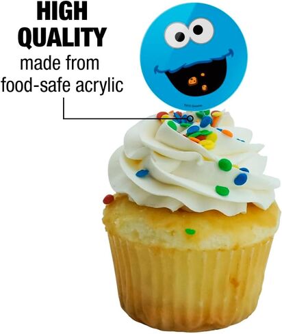 مجموعة تزيين أغطية الكب كيك بوجه كوكي مونستر من سيسامي ستريت مكونة من 6 قطع in Kuwait