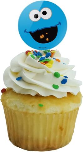 مجموعة تزيين أغطية الكب كيك بوجه كوكي مونستر من سيسامي ستريت مكونة من 6 قطع in Kuwait