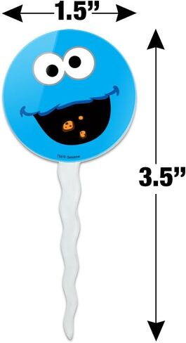 مجموعة تزيين أغطية الكب كيك بوجه كوكي مونستر من سيسامي ستريت مكونة من 6 قطع in Kuwait