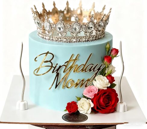 Birthday Mom Cake Topper - Acrylic Gold Happy Mama Birthday Cake Decoration Cake Charm, Best Mom Ever, Happy Mother's Day Party Decorations in Saudi Arabia