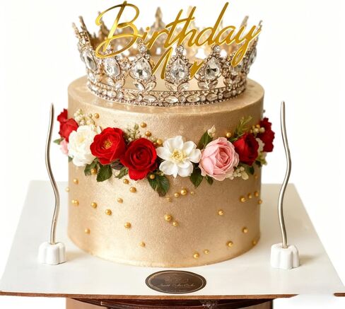 Birthday Mom Cake Topper - Acrylic Gold Happy Mama Birthday Cake Decoration Cake Charm, Best Mom Ever, Happy Mother's Day Party Decorations in Saudi Arabia