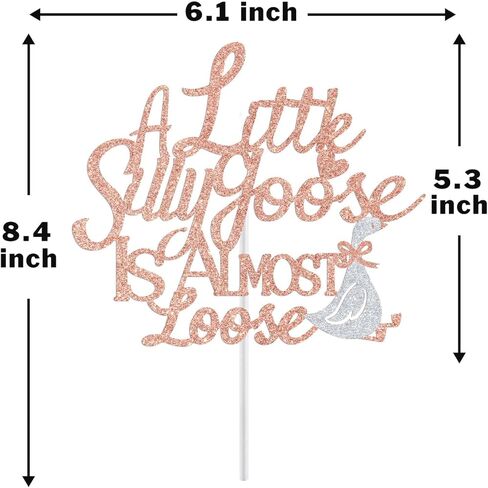 A Little Silly Goose is Almost Loose Cake Topper, Funny Baby 1st Birthday Party Decoration Supplies, Silly Goose Baby Shower Decorations Rose Gold Glitter in Saudi Arabia