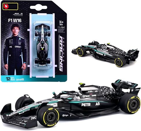 New in Stock 2025 1/64 F1 W16#12Kimi Formula One Racing Car Adult Alloy Diecast Miniature Vehicle Model Gift in Saudi Arabia