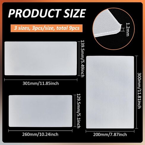 BENECREAT 9Pcs 3 Styles Plastic Rectangle Handbag Base Shaper, White Bag Bottom Stiffener, Bottom Insert for Purse, Handbag, Tote Bag, Backpack, Craft DIY Accessories, 1.2mm Thick in Saudi Arabia