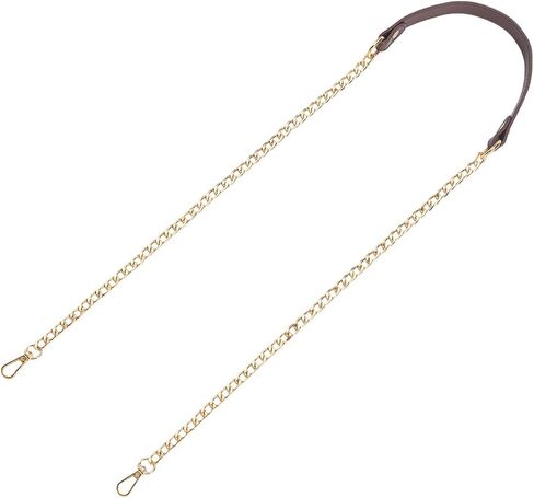 46.46 Inch PU Leather Purse Handles Gold Chain Strap Leather Shoulder Crossbody Chain Handbag Replacement Strap in Saudi Arabia