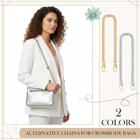 Nosiny 4 Pcs Purse Chain Strap 15.7" 47" Gold Silver Shoulder Crossbody Replacement Bag Chain with Metal Buckles for Purse Crossbody Handbag in Saudi Arabia