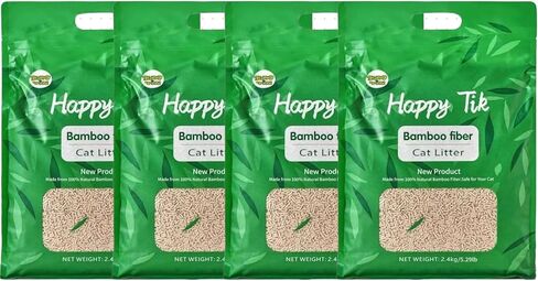 Plant-Based Bamboo Fiber Cat Litter, Green & Eco Friendly, Flushable & Resealable, Dust Free, Instant Clumping, Odor Control - Multiple Packs (2 Packs) in Saudi Arabia